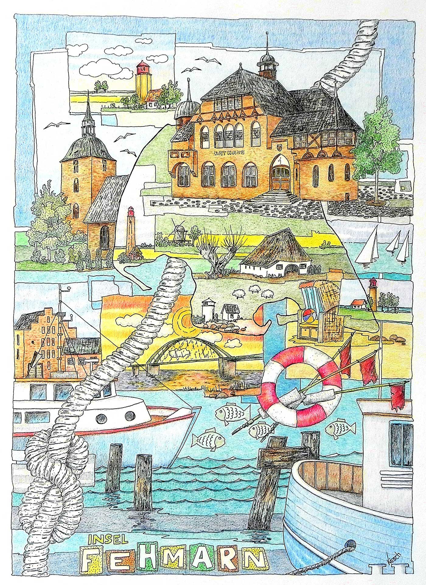 POSTER Fehmarn/Spaziergang 50x70 cm